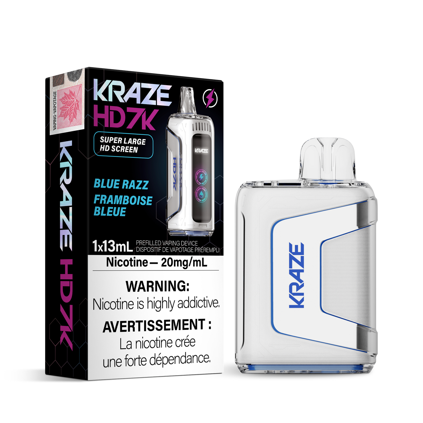 Kraze HD7K Disposable Vape Blue Razz