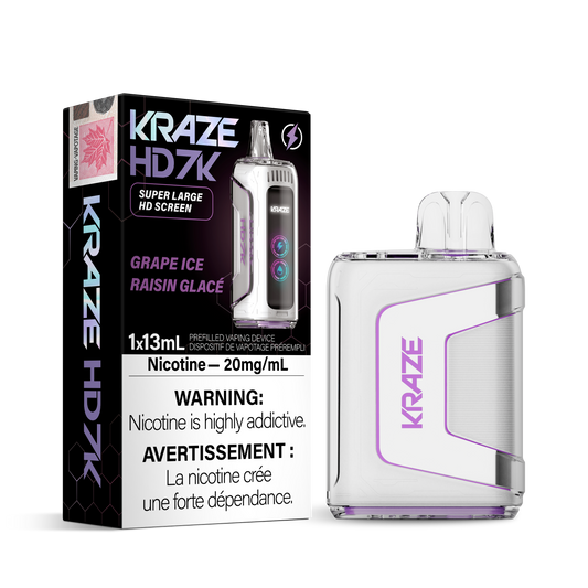 Kraze HD7K Disposable Vape Grape Ice