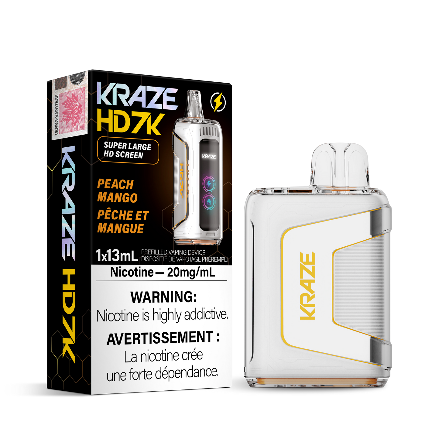 Kraze HD7K Disposable Vape Peach Mango 