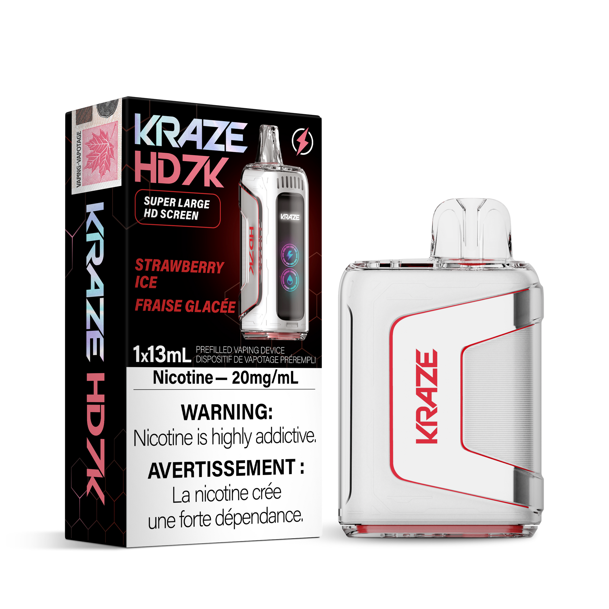 Kraze HD7K Disposable Vape Strawberry Ice